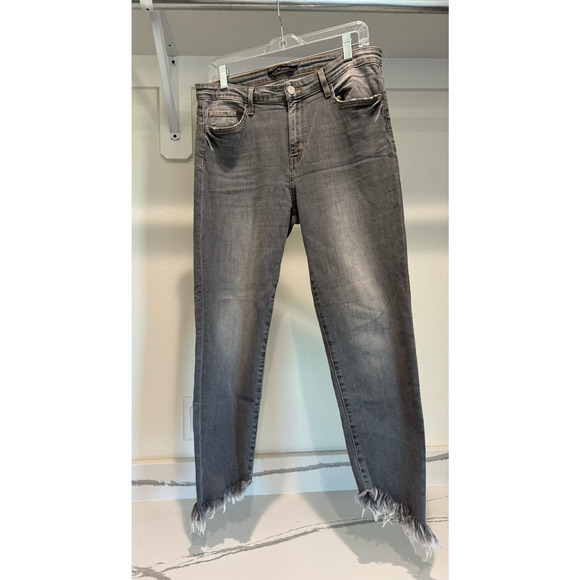 Gray Distressed Women's Jeans - Picture 1 of 7